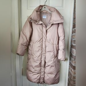 NWT Old Navy Water-Resistant Long Beige Duvet Puffer Coat